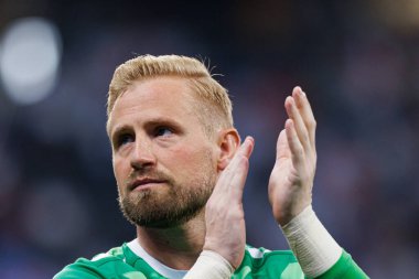 Kasper Schmeichel, UEFA Euro 2024 maçında Deutsche Bank Park 'ta Danimarka ve İngiltere milli takımları arasında görüldü (Maciej Rogowski)