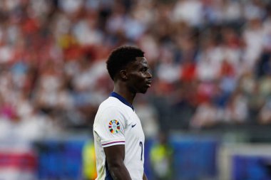 Bukayo Saka, UEFA Euro 2024 maçında Danimarka ve İngiltere milli takımları arasında Deutsche Bank Park 'ta (Maciej Rogowski)