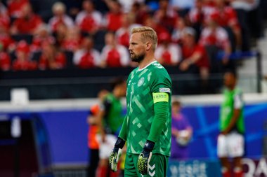 Kasper Schmeichel, UEFA Euro 2024 maçında Deutsche Bank Park 'ta Danimarka ve İngiltere milli takımları arasında görüldü (Maciej Rogowski)