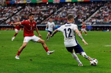 Kieran Trippier, UEFA Euro 2024 maçında Deutsche Bank Park 'ta Danimarka ve İngiltere milli takımları arasında görüldü (Maciej Rogowski)