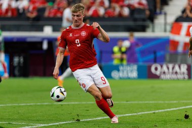 Rasmus Hojlund UEFA Euro 2024 maçında Deutsche Bank Park 'ta Danimarka ve İngiltere milli takımları arasında görüldü (Maciej Rogowski)