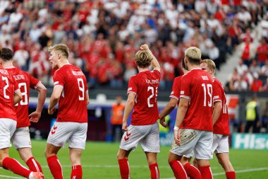 Morten Hjulmand, Deutsche Bank Park 'ta (Maciej Rogowski) Danimarka ve İngiltere milli takımları arasında oynanan UEFA Euro 2024 maçında gol attıktan sonra kutlama yaparken görüldü.)