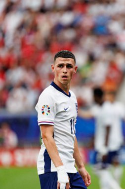 UEFA Euro 2024 maçında Deutsche Bank Park 'ta Danimarka ve İngiltere milli takımları arasında Phil Foden görüldü (Maciej Rogowski)