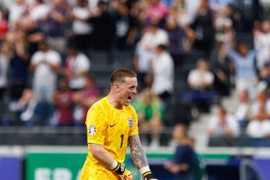 Jordan Pickford, UEFA Euro 2024 maçında Deutsche Bank Park 'ta Danimarka ve İngiltere milli takımları arasında görüldü (Maciej Rogowski)