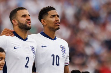 Kyle Walker, Jude Bellingham UEFA Euro 2024 maçında Deutsche Bank Park 'ta Danimarka ve İngiltere milli takımları arasında görüldü (Maciej Rogowski)