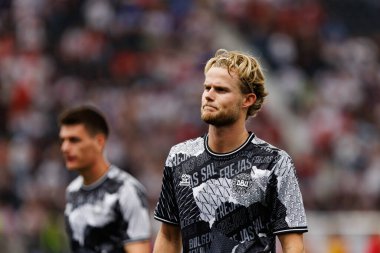 Morten Hjulmand, UEFA Euro 2024 maçında Deutsche Bank Park 'ta Danimarka ve İngiltere milli takımları arasında görüldü (Maciej Rogowski)