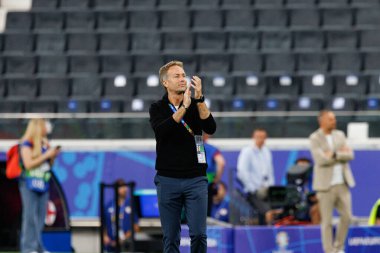 Kasper Hjulmand UEFA Euro 2024 maçında Deutsche Bank Park 'ta Danimarka ve İngiltere milli takımları arasında görüldü (Maciej Rogowski)