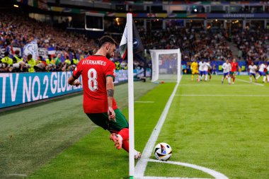 Bruno Fernandes, UEFA Euro 2024 maçında Portekiz ve Fransa milli takımları arasında Almanya 'nın Hamburg kentinde görüldü (Maciej Rogowski)