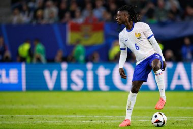 Eduardo Camavinga, UEFA Euro 2024 maçında Portekiz ve Fransa milli takımları arasında Almanya 'nın Hamburg kentinde görüldü (Maciej Rogowski)