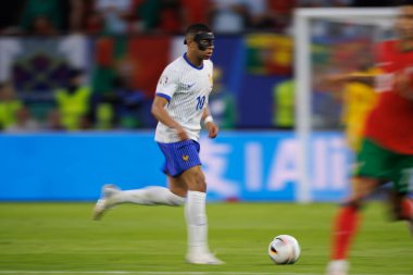 Kylian Mbappe, UEFA Euro 2024 maçında Portekiz ve Fransa milli takımları arasında Almanya 'nın Hamburg kentinde görüldü (Maciej Rogowski)