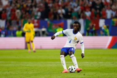 Eduardo Camavinga, UEFA Euro 2024 maçında Portekiz ve Fransa milli takımları arasında Almanya 'nın Hamburg kentinde görüldü (Maciej Rogowski)