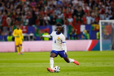 Eduardo Camavinga, UEFA Euro 2024 maçında Portekiz ve Fransa milli takımları arasında Almanya 'nın Hamburg kentinde görüldü (Maciej Rogowski)