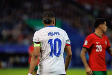 Kylian Mbappe, UEFA Euro 2024 maçında Portekiz ve Fransa milli takımları arasında Almanya 'nın Hamburg kentinde görüldü (Maciej Rogowski)