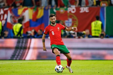 Bruno Fernandes, UEFA Euro 2024 maçında Portekiz ve Fransa milli takımları arasında Almanya 'nın Hamburg kentinde görüldü (Maciej Rogowski)