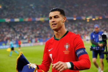 Cristiano Ronaldo, UEFA Euro 2024 maçında Portekiz ve Fransa milli takımları arasında Almanya 'nın Hamburg kentindeki Volksparkstadium' da görüldü (Maciej Rogowski)