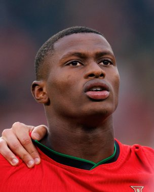 Nuno Mendes, UEFA Euro 2024 maçında Portekiz ve Fransa milli takımları arasında Almanya 'nın Hamburg kentindeki Volksparkstadium' da görüldü (Maciej Rogowski)