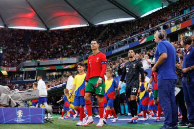 Cristiano Ronaldo, UEFA Euro 2024 maçında Portekiz ve Fransa milli takımları arasında Almanya 'nın Hamburg kentindeki Volksparkstadium' da görüldü (Maciej Rogowski)