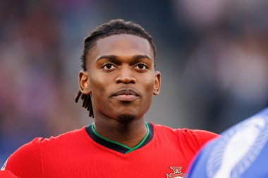 Rafael Leao, UEFA Euro 2024 maçında Portekiz ve Fransa milli takımları arasında Almanya 'nın Hamburg kentindeki Volksparkstadyumda görüldü (Maciej Rogowski))