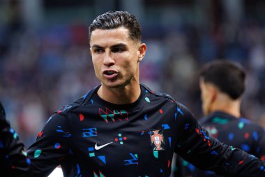 Cristiano Ronaldo, UEFA Euro 2024 maçında Portekiz ve Fransa milli takımları arasında Almanya 'nın Hamburg kentindeki Volksparkstadium' da görüldü (Maciej Rogowski)