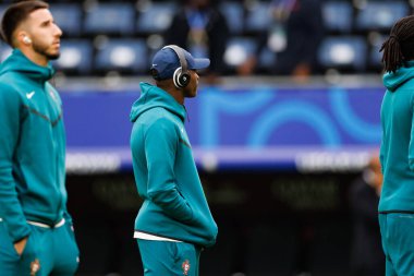 Nuno Mendes, UEFA Euro 2024 maçında Portekiz ve Fransa milli takımları arasında Almanya 'nın Hamburg kentindeki Volksparkstadium' da görüldü (Maciej Rogowski)