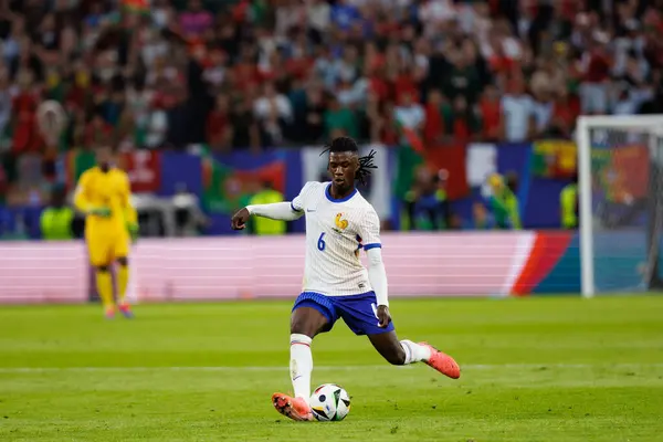 stock image Eduardo Camavinga  seen during UEFA Euro 2024 game between national teams of Portugal and France at Volksparkstadium, Hamburg, Germany (Maciej Rogowski)