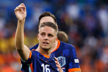 Joey Veerman UEFA Euro 2024 karşılaşmasında Romanya ve Hollanda milli takımları arasında Allianz Arena, Münih, Almanya 'da görüldü (Maciej Rogowski)