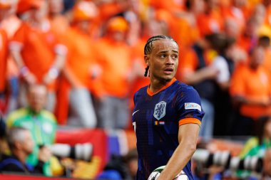 Xavi Simons, Romanya ve Hollanda milli takımları arasında Almanya 'nın Allianz Arena kentinde oynanan 16 maçlık UEFA Euro 2024 raundunda görüldü (Maciej Rogowski)