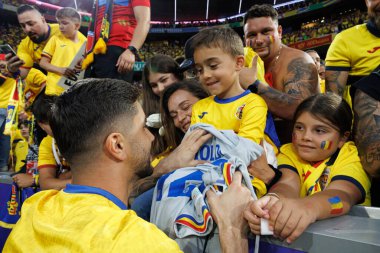 Razvan Marin, Romanya ve Hollanda milli takımları arasında oynanan 16 maçlık UEFA Euro 2024 turunda Almanya 'nın Allianz Arena kentinde görüldü (Maciej Rogowski))