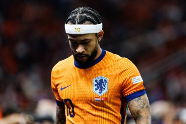 Memphis Depay, Hollanda ve Türkiye milli takımları arasında Berlin Olympiastadion 'da oynanan UEFA Euro 2024 çeyrek final maçında görüldü (Maciej Rogowski)