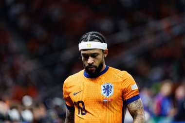 Memphis Depay, Hollanda ve Türkiye milli takımları arasında Berlin Olympiastadion 'da oynanan UEFA Euro 2024 çeyrek final maçında görüldü (Maciej Rogowski)