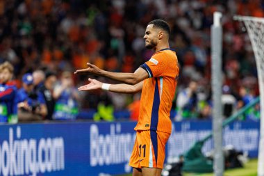 Cody Gakpo, Hollanda ve Türkiye milli takımları arasında oynanan UEFA Euro 2024 çeyrek final maçında attığı gol sonrasında Berlin, Almanya 'da kutlama yaparken görüldü (Maciej Rogowski)