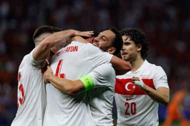 Aynı Akaydin, Hollanda ve Türkiye milli takımları arasında oynanan UEFA Euro 2024 çeyrek final maçında attığı gol sonrasında Berlin, Almanya (Maciej Rogowski))