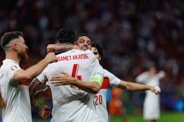 Aynı Akaydin, Hollanda ve Türkiye milli takımları arasında oynanan UEFA Euro 2024 çeyrek final maçında attığı gol sonrasında Berlin, Almanya (Maciej Rogowski))