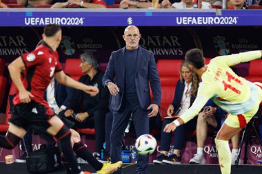 Luis De La Fuente, Arnavutluk ve İspanya milli takımları arasında oynanan UEFA Euro 2024 maçında Merkur Spiel-Arena, Dusseldorf, Almanya (Maciej Rogowski))