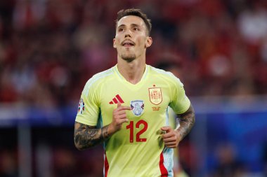 Alejandro Grimaldo, UEFA Euro 2024 maçında Arnavutluk ve İspanya milli takımları arasında Merkur Spiel-Arena, Dusseldorf, Almanya 'da görüldü (Maciej Rogowski)