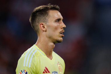 Alejandro Grimaldo, UEFA Euro 2024 maçında Arnavutluk ve İspanya milli takımları arasında Merkur Spiel-Arena, Dusseldorf, Almanya 'da görüldü (Maciej Rogowski)