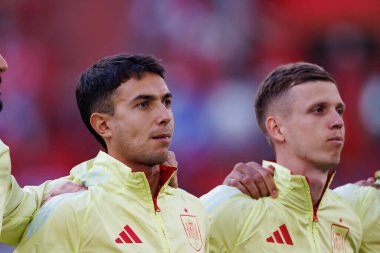 Martin Zubimendi, UEFA Euro 2024 maçında Arnavutluk ve İspanya milli takımları arasında Merkur Spiel-Arena, Dusseldorf, Almanya 'da görüldü (Maciej Rogowski))