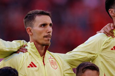 Alejandro Grimaldo, UEFA Euro 2024 maçında Arnavutluk ve İspanya milli takımları arasında Merkur Spiel-Arena, Dusseldorf, Almanya 'da görüldü (Maciej Rogowski)