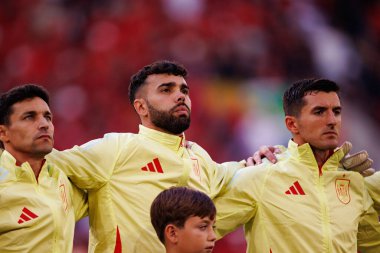 David Raya, UEFA Euro 2024 maçında Arnavutluk ve İspanya milli takımları arasında Merkur Spiel-Arena, Düsseldorf, Almanya 'da görüldü (Maciej Rogowski)