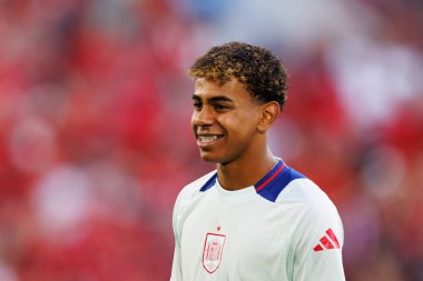 Lamine Yamal UEFA Euro 2024 maçında Arnavutluk ve İspanya milli takımları arasında Merkur Spiel-Arena, Düsseldorf, Almanya 'da görüldü (Maciej Rogowski)