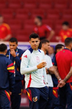 Alvaro Morata, UEFA Euro 2024 maçında Arnavutluk ve İspanya milli takımları arasında Merkur Spiel-Arena, Düsseldorf, Almanya 'da görüldü (Maciej Rogowski))