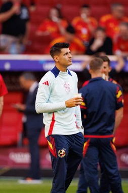 Alvaro Morata, UEFA Euro 2024 maçında Arnavutluk ve İspanya milli takımları arasında Merkur Spiel-Arena, Düsseldorf, Almanya 'da görüldü (Maciej Rogowski))
