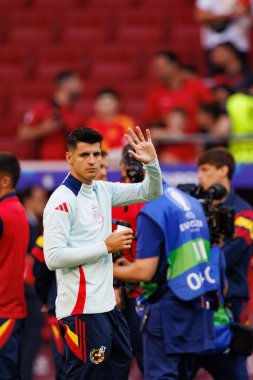 Alvaro Morata, UEFA Euro 2024 maçında Arnavutluk ve İspanya milli takımları arasında Merkur Spiel-Arena, Düsseldorf, Almanya 'da görüldü (Maciej Rogowski))