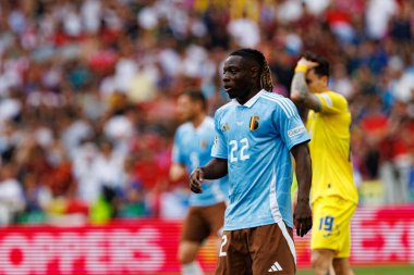 Jeremy Doku UEFA Euro 2024 maçında MHPArena, Stuttgart, Almanya 'da milli takımlar arasında görüldü (Maciej Rogowski)