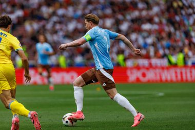 Kevin De Bruyne UEFA Euro 2024 maçında MHPArena, Stuttgart, Almanya 'da Ukrayna ve Belçika milli takımları arasında görüldü. 