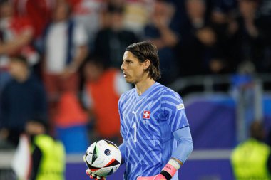 Köln, Almanya - 06 19 2024: Yann Sommer, UEFA Euro 2024 maçında Rheinenergiestadion 'da İskoçya ve İsviçre milli takımları arasında görüldü 