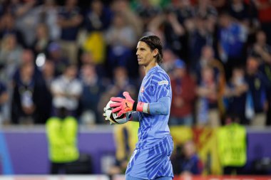 Köln, Almanya - 06 19 2024: Yann Sommer, UEFA Euro 2024 maçında Rheinenergiestadion 'da İskoçya ve İsviçre milli takımları arasında görüldü 