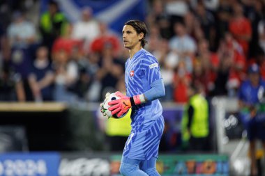 Köln, Almanya - 06 19 2024: Yann Sommer, UEFA Euro 2024 maçında Rheinenergiestadion 'da İskoçya ve İsviçre milli takımları arasında görüldü