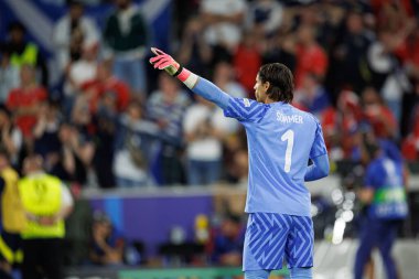 Köln, Almanya - 06 19 2024: Yann Sommer, UEFA Euro 2024 maçında Rheinenergiestadion 'da İskoçya ve İsviçre milli takımları arasında görüldü 