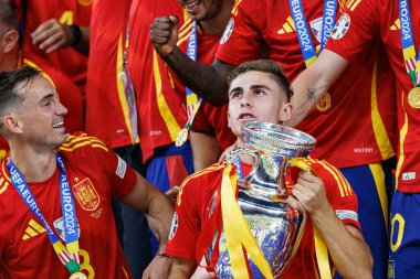 Fermin Lopez, UEFA Euro 2024 final maçında İspanya ve İngiltere milli takımları arasında Olympiastadium, Berlin, Almanya 'da görüldü (Maciej Rogowski)
